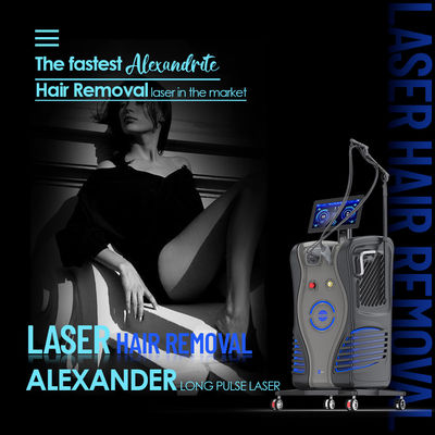 Professionelle Langimpuls-Alexandrit-Laser-Haarentfernung Maschine mit 1,5 mm Glasfaser-Kern