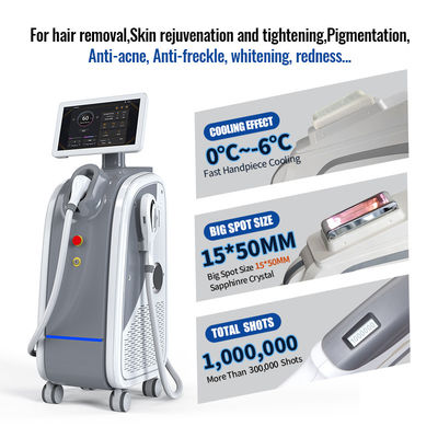 2 in 1 Multifunktionelle Schönheitsmaschine 2 Handstück Diodenlaser IPL-Maschine